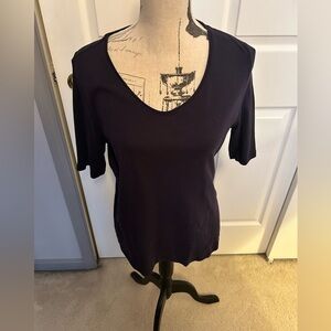 Talbot Vneck Navy Top